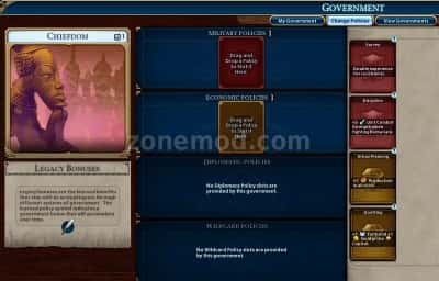 Добавляет общественные институты перед игрой